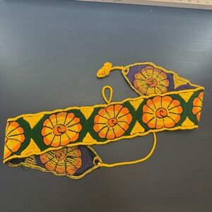 Women's‎ Western Sash Hippie Boho Bold Floral Embroidered Hand-Woven Waist Belt